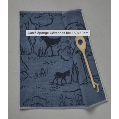 TORCHON JACQUARD CEVENNES BLEU